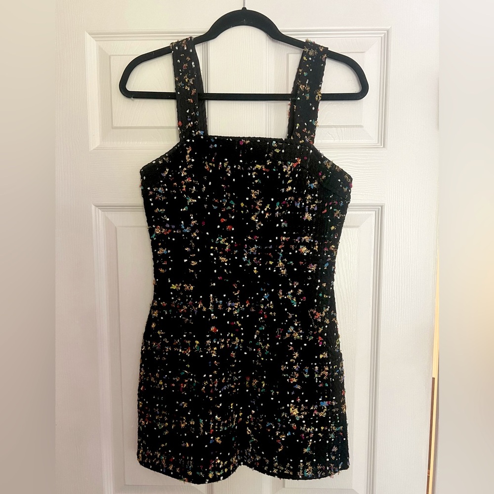 Amanda Uprichard Black Multi-Color Mini Dress